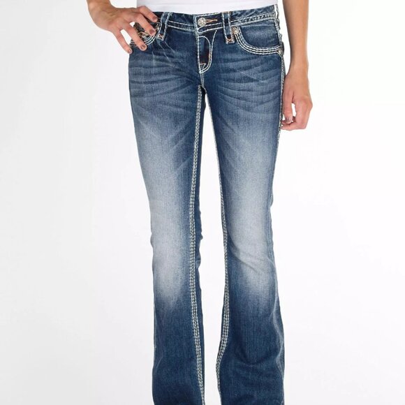 Rock Revival Denim - Rock Revival Kai Easy Boot Size 28 with Sequins and Rhinestones